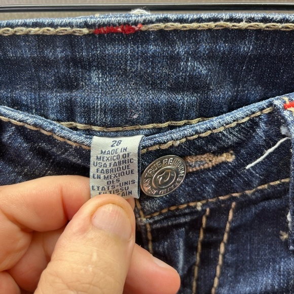 True Religion Workd Tour Skinny Jeans Womens 28 Denim Stretch Blue Cute 2251 - Picture 2 of 9